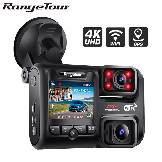 Caméra de tableau de bord D30H pour les touristes, enregistreur GPS, objectif de voiture, DVR, 4K, 2160P, WiFi, puce Novatek 96663, capteur d'image Sony, vision nocturne 1