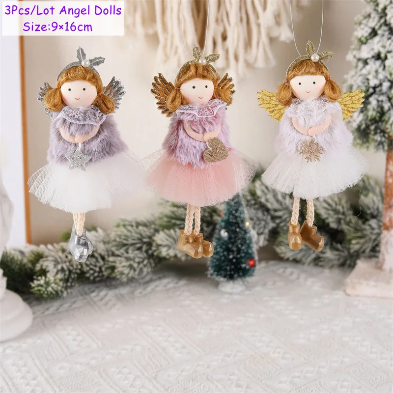Navidad Christmas Cute Girl Doll Set for Home New Year Gift Xmas Tree Pendant