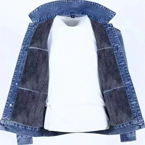 남성용 클래식 패션 올매치 데님 재킷, 두꺼운 플리스, 따뜻한 고품질 재킷, S-5XL, 가을 및 겨울, 2022 신상 4