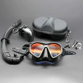 Professional Wet Low Volume Freediving Mask, Tempered Glass dive Mask, J-Type Diving Mask, Snorkel Set,buceo,수영,스노클링,마스크 1