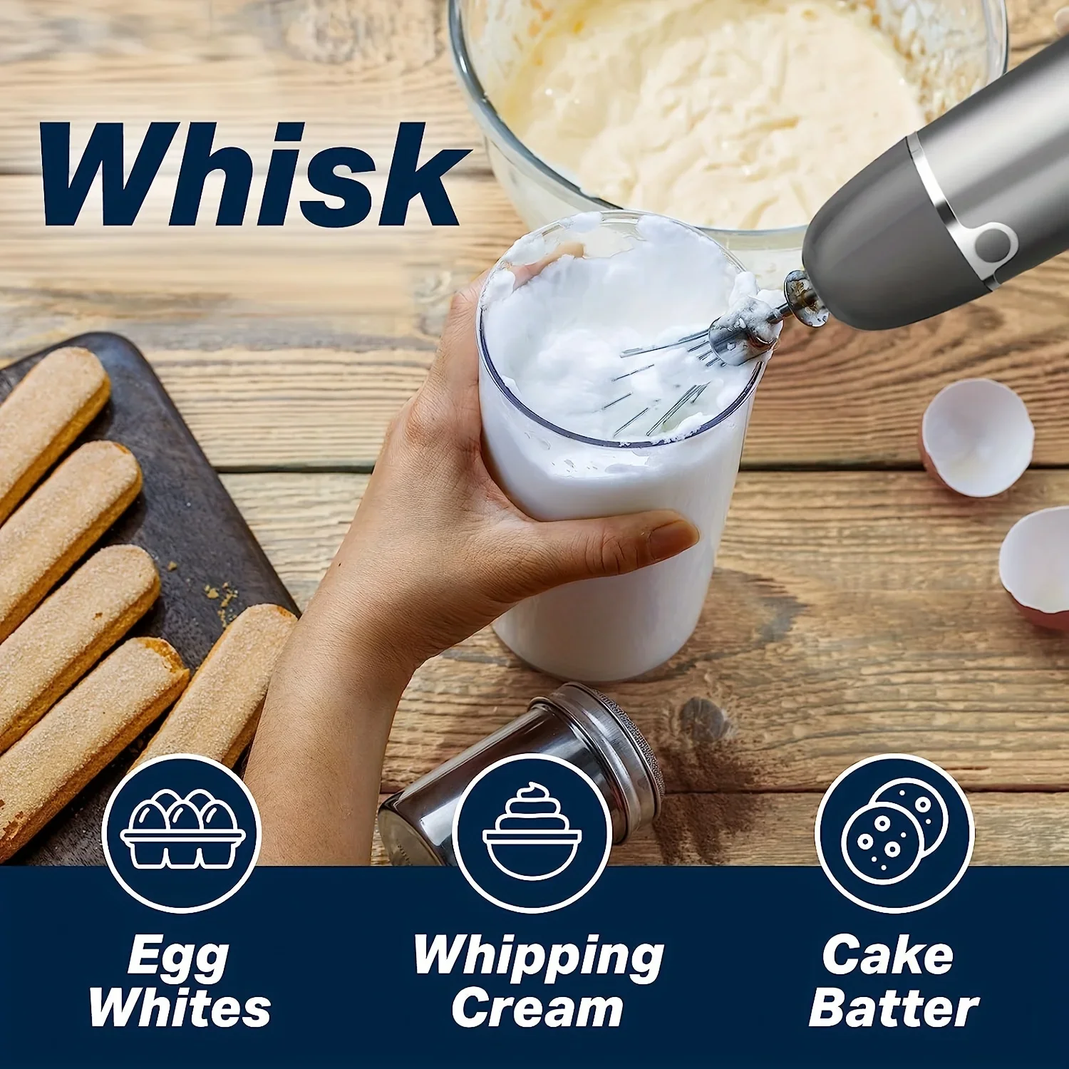 US Plug Intelligent Rod 800W,12 Speed and Turbo Mode,Heavy-Duty Copper Motor Immersion Mixer,Titanium Steel Blade Manual Mixer