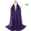 Musulman en mousseline de soie Hijab femmes bulle en mousseline de soie écharpe pour femmes dames voile musulman Islam couleur unie malaisie Musulman Wrap foulards