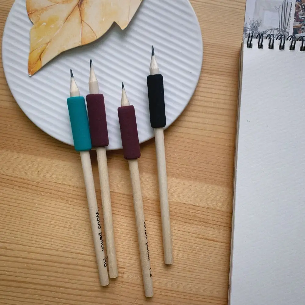 10pcs 손 보호 스폰지 펜 그리퍼 인체 공학적 부드러운 질감 미끄럼 방지 펜 그립 쓰기 보조 그립 학교 사무실