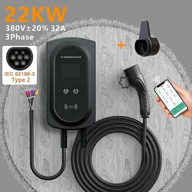 MAYATANGM 22kwh 32A 전기차 EV 충전기 가정용 EVSE 타입 2 GBT 월박스 충전소 EV 충전기 SAE J1772 16A 11KW 7KW OEM