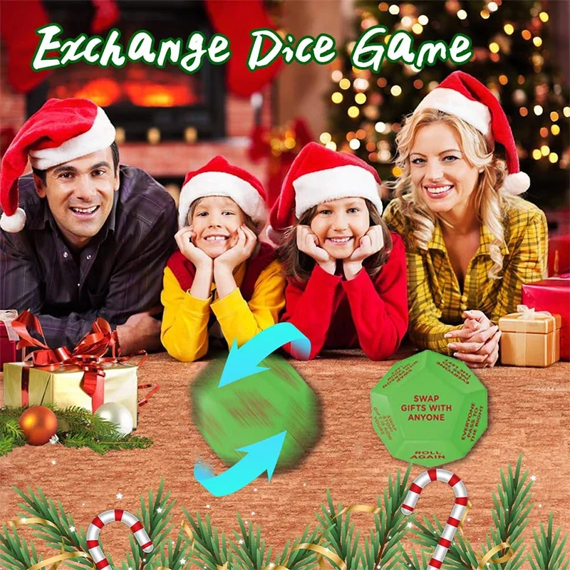 Exchange Dice Game,Santa Swap Gift Exchange Dice,Christmas Party Gift Exchange Dice,Christmas Group Party Game,12 Different Side 5