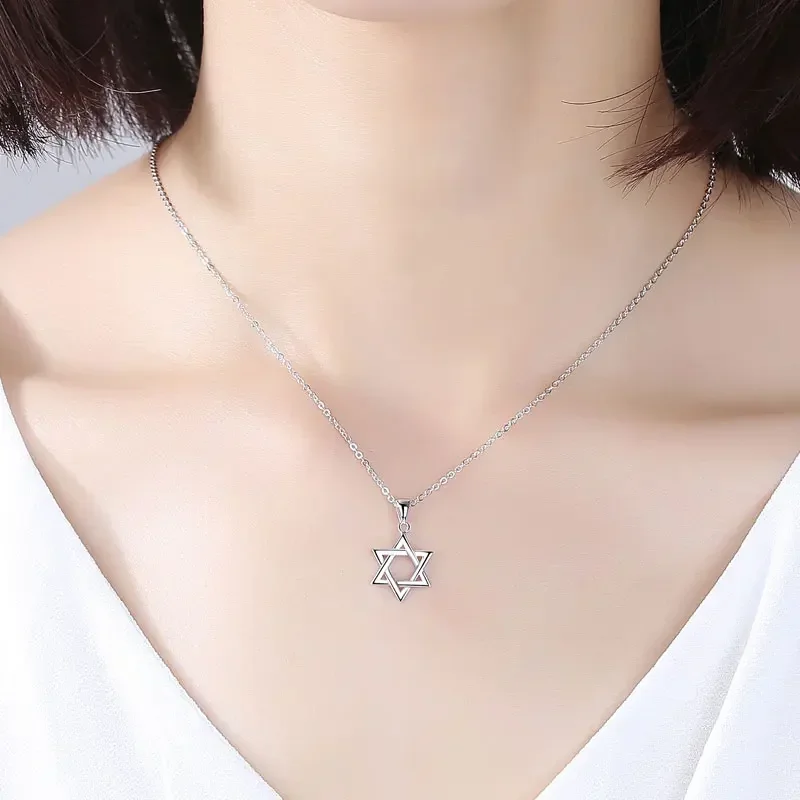 Sterling 925 Silver Necklace with Star of David Pendant