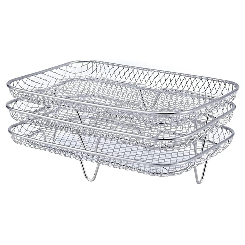 Multi-Layer Air Fryer Rack for Dual Air Fryers, Double Basket Fryers Dehydrator Racks for Ninja Foodi DZ201 DZ100