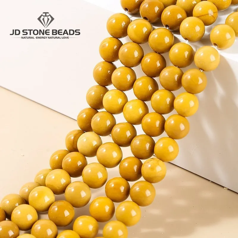 

Natural Yellow Mookiate Stone Beads For Jewelry Making 6 8 10mm Smooth Round Loose Spacer Beads DIY Bracelet Charms Accessories