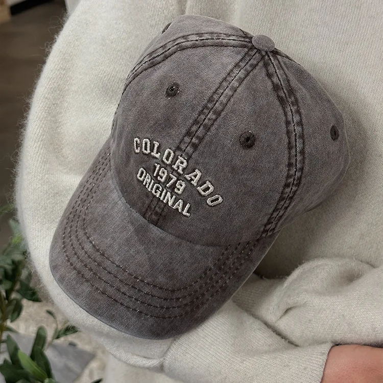Retro Colorado Letter Embroidery Baseball Caps Spring Summer Cotton Adjustable Casual Hat Hip Hop Streetwear Sun Hats For Baby