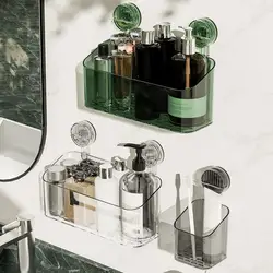Storage Shelf Shower Caddy With Strong Suction Cup Removable Quick Drying Easy Cleaning Drainable Shower Rack Bathroom Supplies