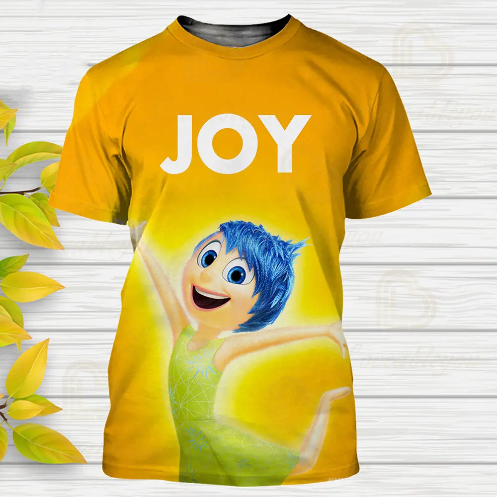 Summer Disney T-Shirts Inside Out Cartoon Anime 3D Print