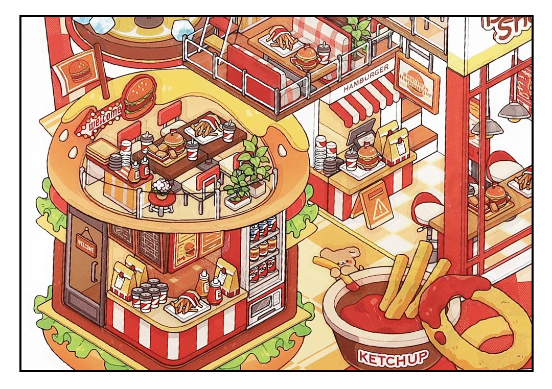 Dessert House 3D Visuelle Taschenhaus Szene Aufkleber Landschaft Aufkleber Stapeln und Einfügen DIY Aufkleber Festival Geschenke – Detail 10