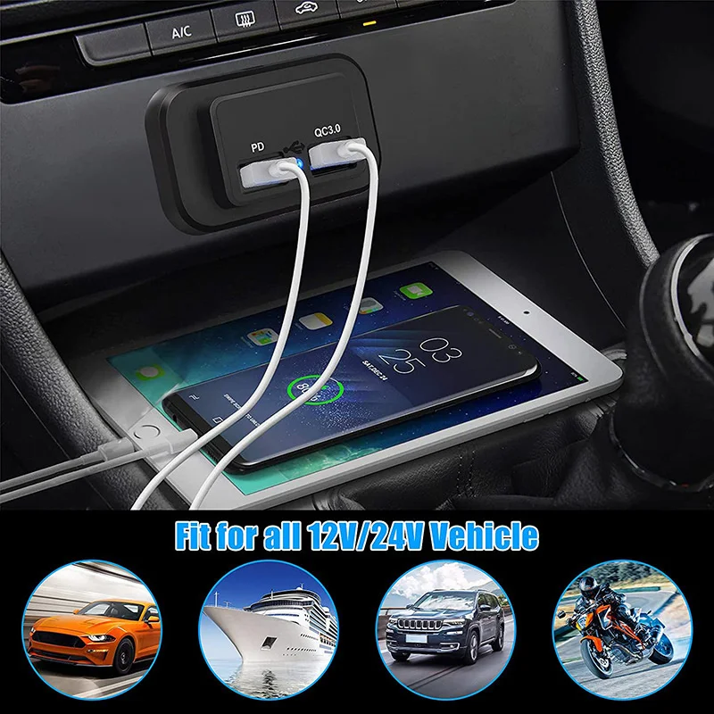 

Socket Panel Compact Strong And Sturdy Exquisite Design Perfect Fit Fast Charging Car Power Socket High Quality Fast Charger