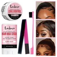 LOCKMIO 4PCS Hair Wax Stick Women Set Styling Wax for Smooth Wigs and 4c Black Hair Edge Control Gel Extra Hold with Edges Brush 1