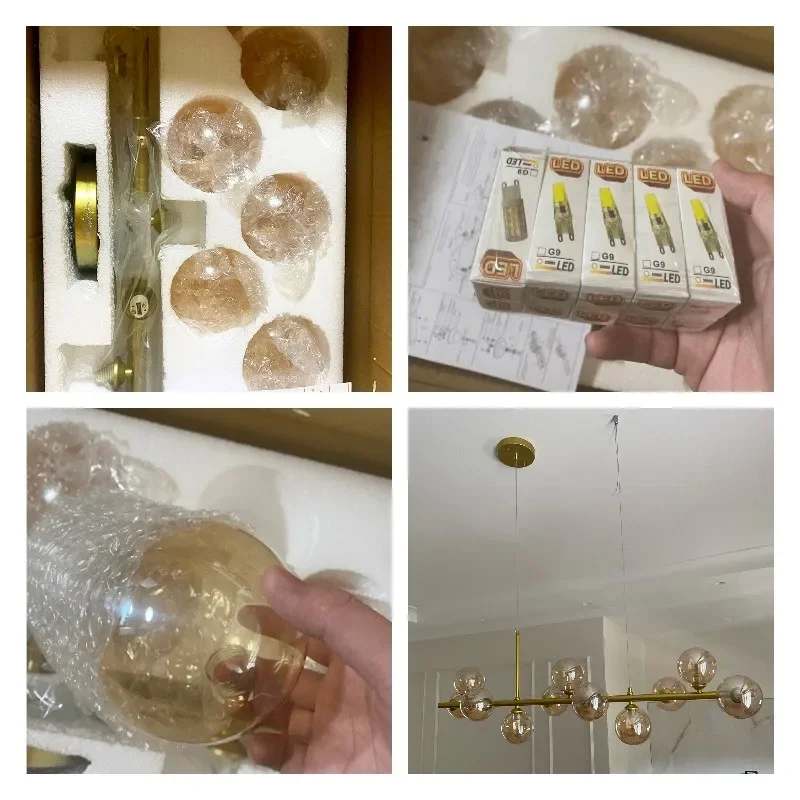 Chandeliers SANDYHA Nordic for Living Room Pendant Lights G9 Glass Ball Lampshade Dining Table Lighting Office Kitchen Led Lamps pendant lights pendant lamp chandelier lighting