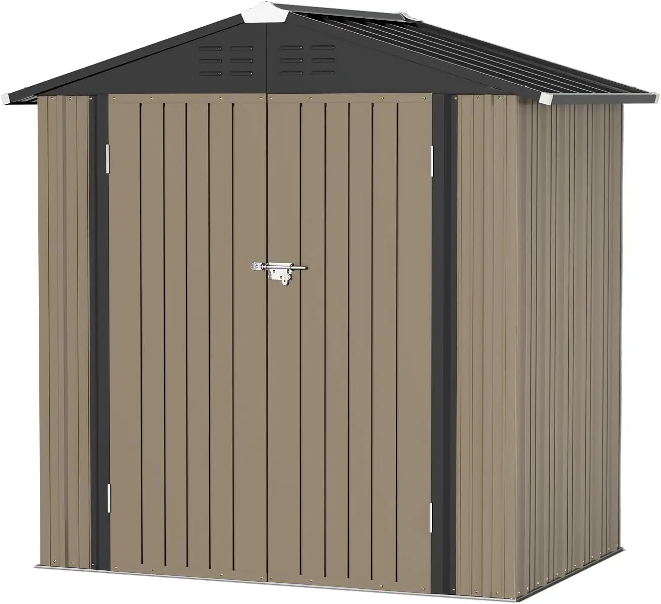

Metal Outdoor Storage Shed 6FT x 4FT, Steel Utility Tool Shed Storage House with Door & Lock for Backyard Garden Patio Lawn