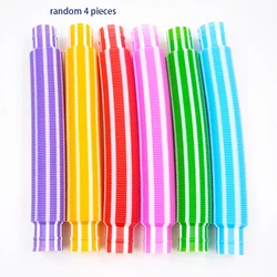 Colorful Mini Pop Tube Sensory Fidget Toy Set - 4 Pack for Educational Play and Stress Relief (C)