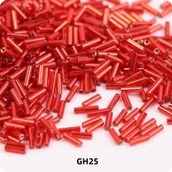 Colorful Glass Straight Tube Beads - 2x4mm10g360pcs (GH25 Bright Red)
