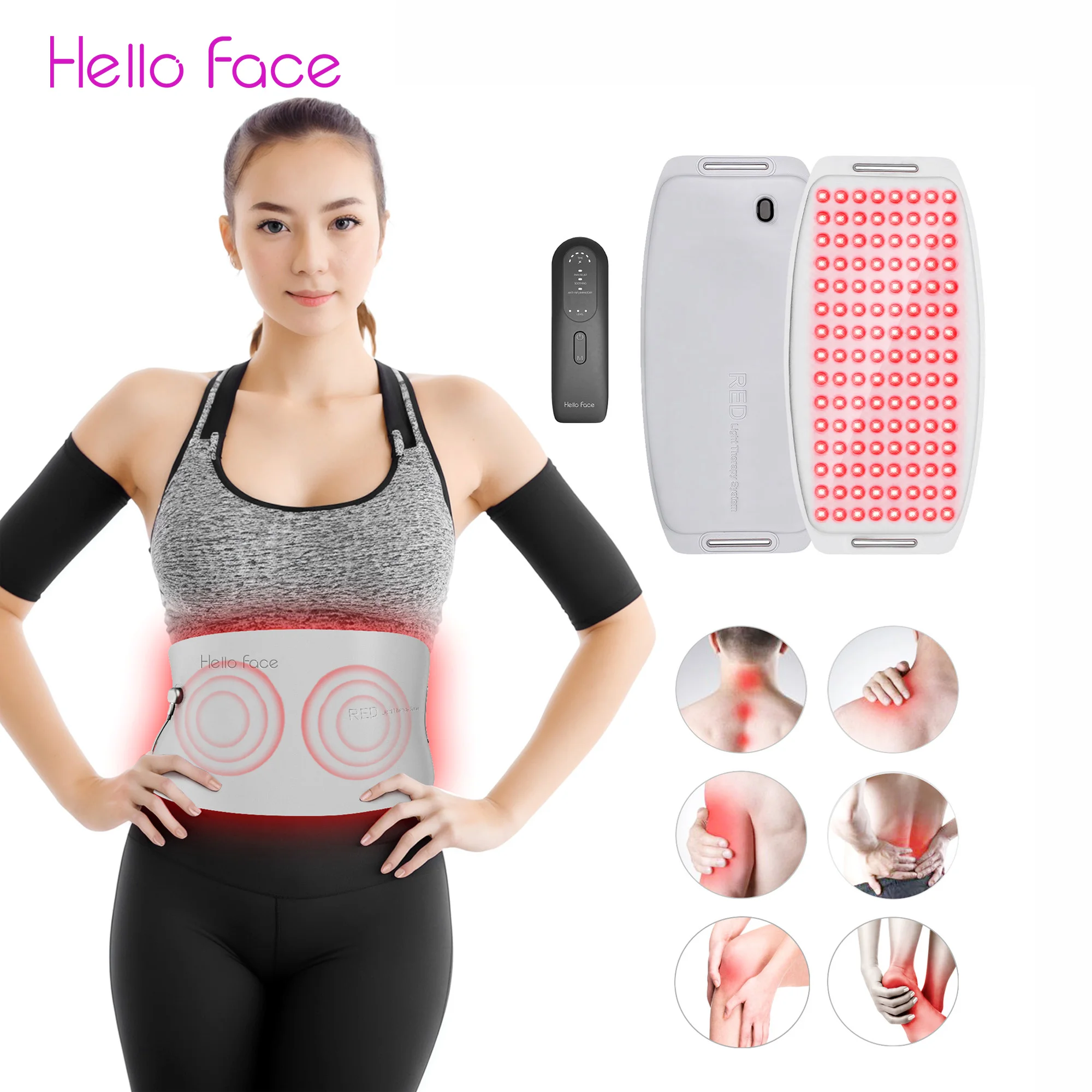 Hello Face NIR Red Light Therapy Belt Near Infrared Light Therapy for Body Pain Relief, Muscle Relaxation