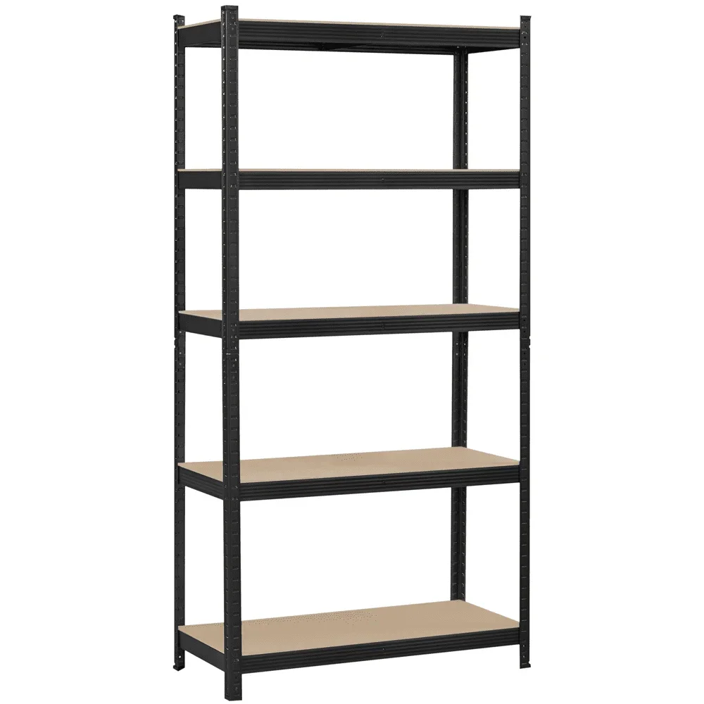 

Smile Mart 5-Shelf Boltless & Adjustable Steel Storage Shelf Unit, Black, Holds Up To 386 Lb Per Shelf 1