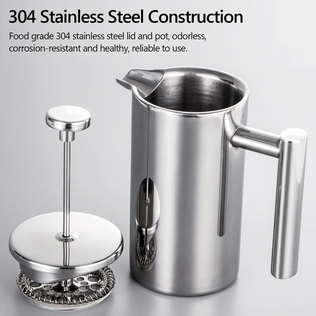 350ml/800ml/1000ml French Press Coffee Maker Stainless Steel Double Walled Insulated Coffee Maker Pot