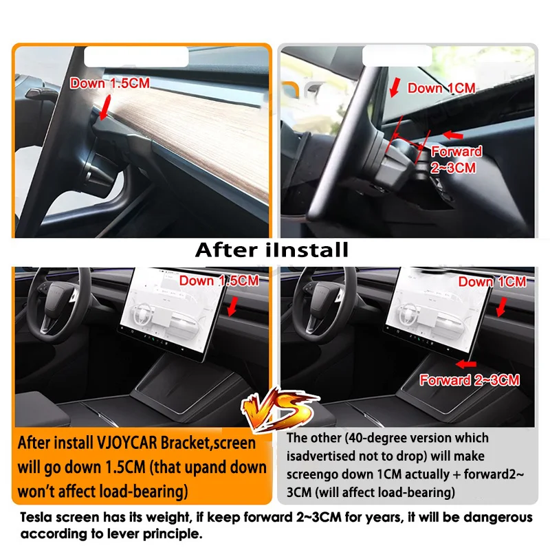 Suitable For Tesla Model 3/Y/Renewal 3 Renewal Y 40&deg; Central Control Screen Rotating Bracket Accessories