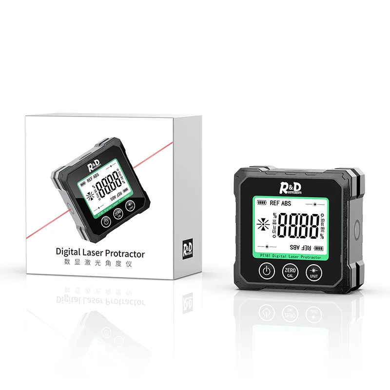 R&D PT181 Laser Digital Level Angle Box 360° Mini Measuring Inclinometer With Magnetic Base Electronic 3 in 1 Bevel Protractor 6