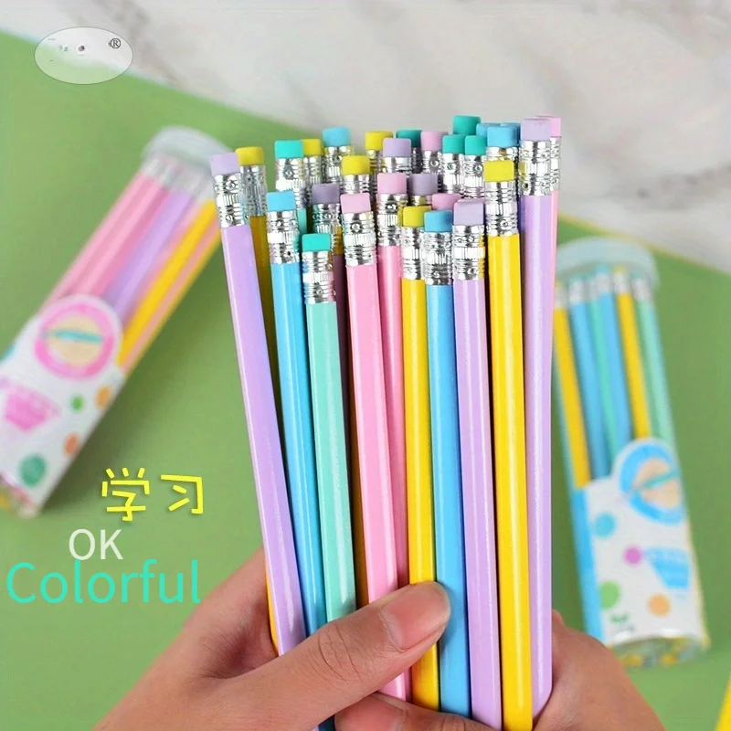 30 Mixed Writing Pencils HB Pencils Macaron Wood Pencils Jelly Pencils, Back-to-School Supplies - 6