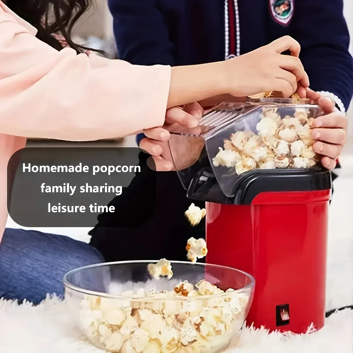 Home Popcorn Machine 220V Automatic Popcorn Machine Small Oil-free Corn Kitchen