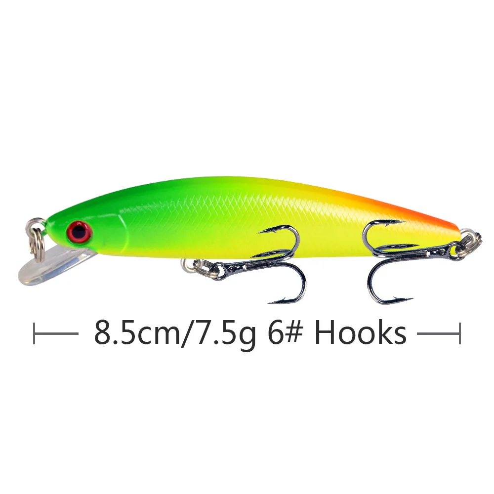 1pcs 8.5cm/7.5g Fishing Lure 3D Eyes Floating Minnow Aritificial