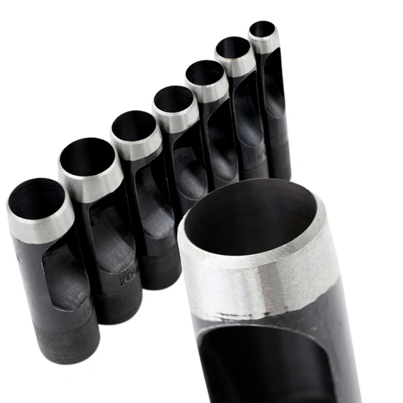 Leather Hole Punch Leather Craft Tools Leather Sewing Tools Leather Puncher 1-20mm internal diameter High carbon steel Sharp hole punch tool belt hole puncher round punch belt leather tool