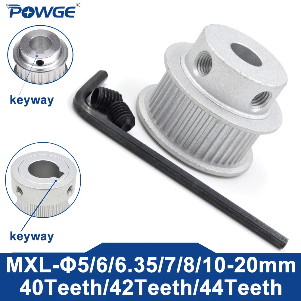 Trapezoidal 40 42 44 teeth MXL Timing Pulley Bore 5/6/6.35/7/8/10/12/14/15/16/19/20mm for belt width 6/10/15mm 40T 42T 44T