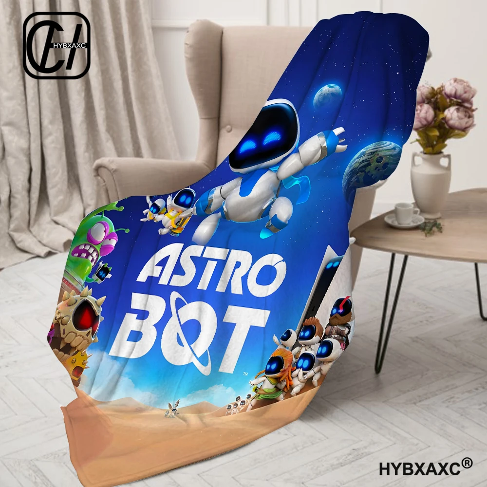 3D game ASTRO BOT Cartoon printed blanket Picnic blanket Warm Flannel blankets Home bed linings blankets for beds Birthday Gift 3