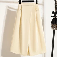 2026 Solid Color Big Size Half Skirt Women Leisure A- Line with Pocket Chinese Origin Simple Plus Size Mid Length Skirt - Image 2