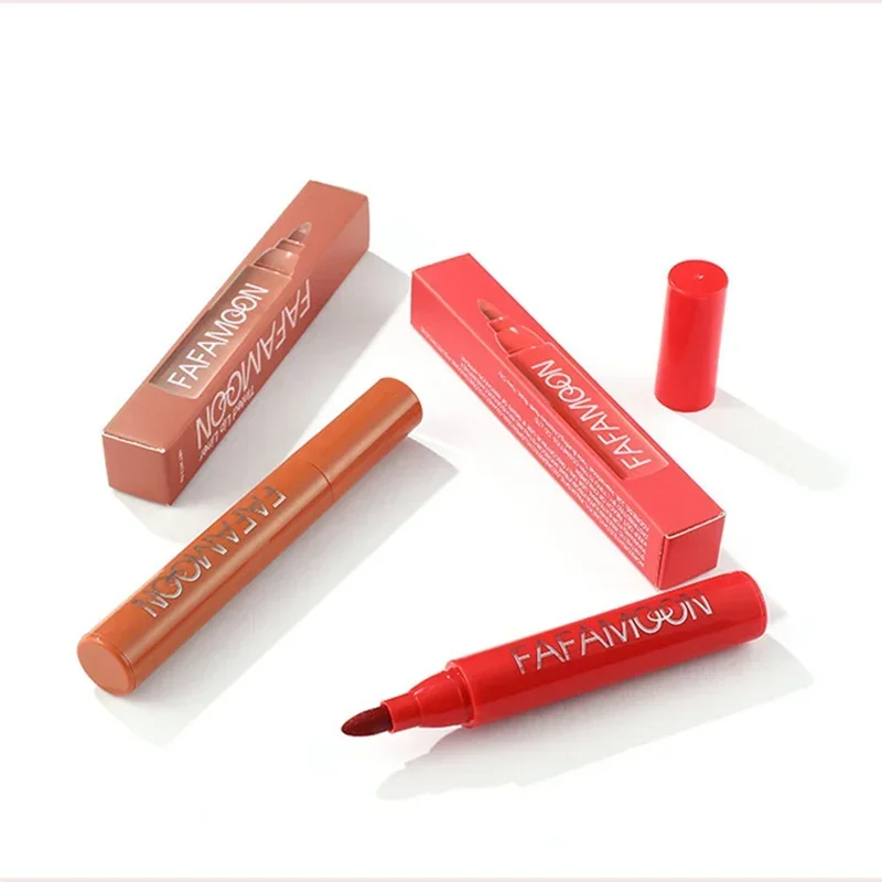 Lip Stain Makeup Lipstick Lips Dye Marker Pen Long-lasting Hydrating Waterproof Matte Lip Gloss Lipliner Contour Non-stick Cup Lip Stain