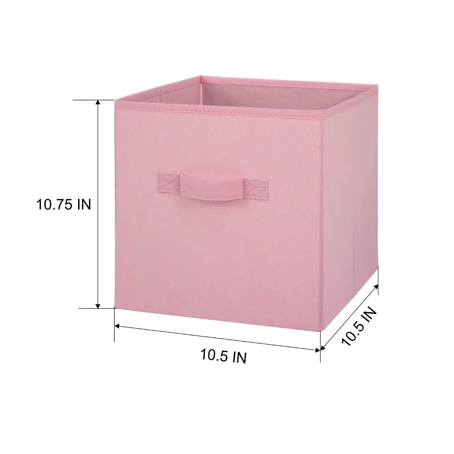 Collapsible Cube Fabric Storage Bins (10.5" x 10.5"), 6 Pack, Pink Puff 6