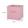 Collapsible Cube Fabric Storage Bins (10.5" x 10.5"), 6 Pack, Pink Puff 6