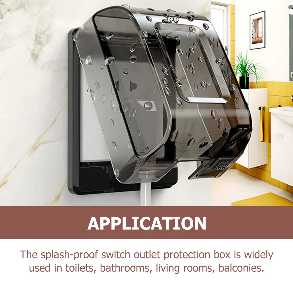Clear Transparent Socket Protector Covers Outlet Box Wall Electrical Panel Plate Waterproof Baby Proof Plug Safety Guard Device