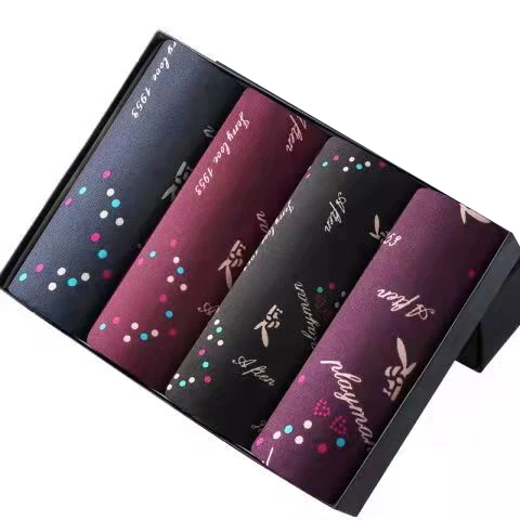 남자 팬티 4 개/몫 남성 속옷 남자 팩 반바지 복서 속옷 패션 섹시한 남자 복서 초박형 대형 L-4XL