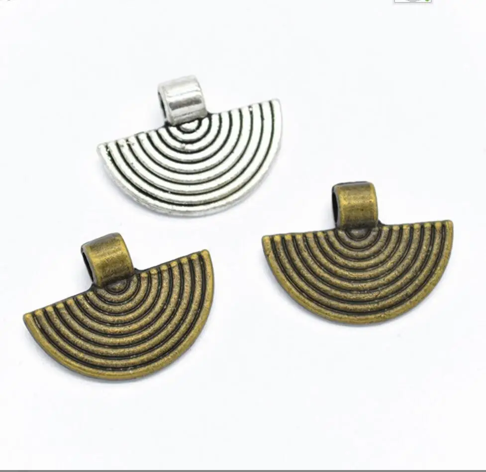 

6pcs 24*18mm 2 Colors Metal Fan Charm Pendant Jewelry Findings Fit Diy Jewelry Making F0879