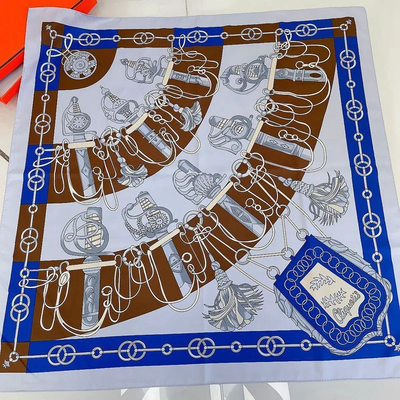 

Роскошный шелковый шарф 90, Женский Большой квадратный шелковый шарф, модный печатный рисунок