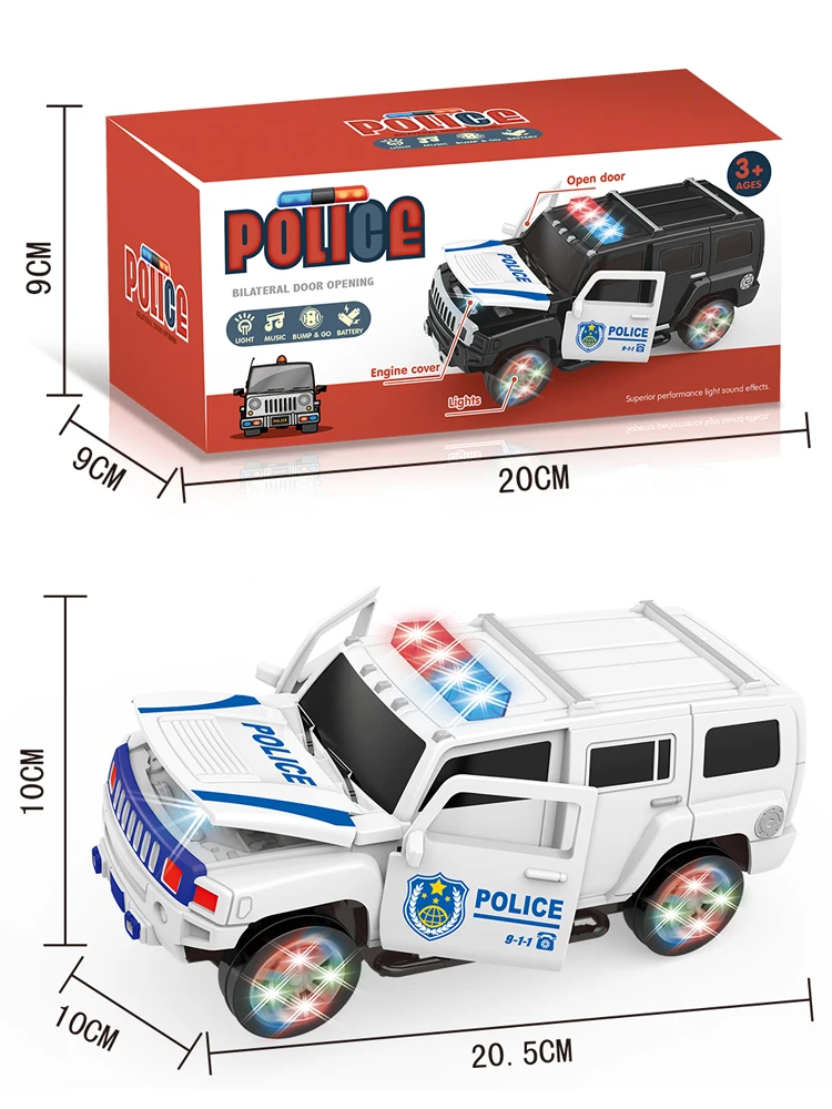 High Simulation Siren Police Cars Kid Electric SUV Model Music with Lights Car Children‘s Puzzle Toys Birthday Gifts for Boys 6