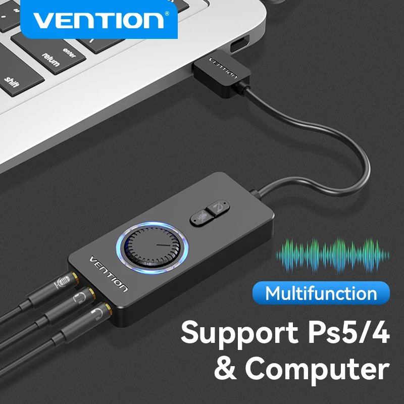 Vention USB External Sound Card USB to 3.5mm Audio Adapter USB to Earphone Microphone for Macbook Computer Laptop PS4 Sound Card 1 Vention USB External Sound Card USB to 3.5mm Audio Adapter USB to Earphone Microphone for Macbook Computer Laptop PS4 Sound Card