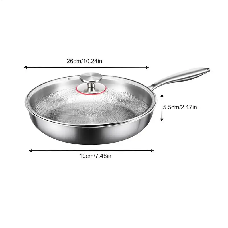 Frying Pan Egg Pan with Lid Nonstick Titanium Hammered Skillet Pot For Kitchen Camping Grilling Baking Commercial Cooking