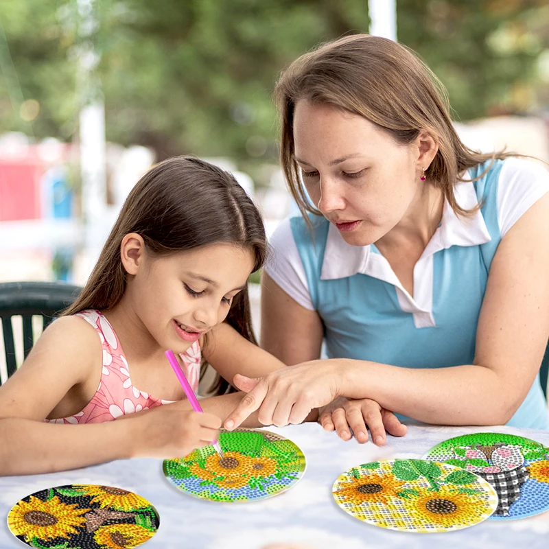 GATYZTORY 9Pcs/set Diamond Painting Coasters With Animals Cartoon Coasters Diamond  Painting Kits For Beginners Kids - AliExpress