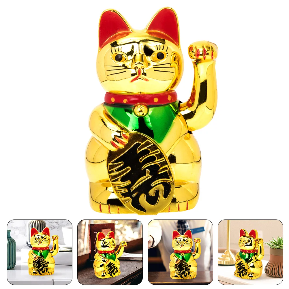 

Waving Adorable Waving Arm Desktop Decorative Luck Cat Statue Fortune Cat Sculpture Fortune Cat Statue Wealth Cat Maneki Figure