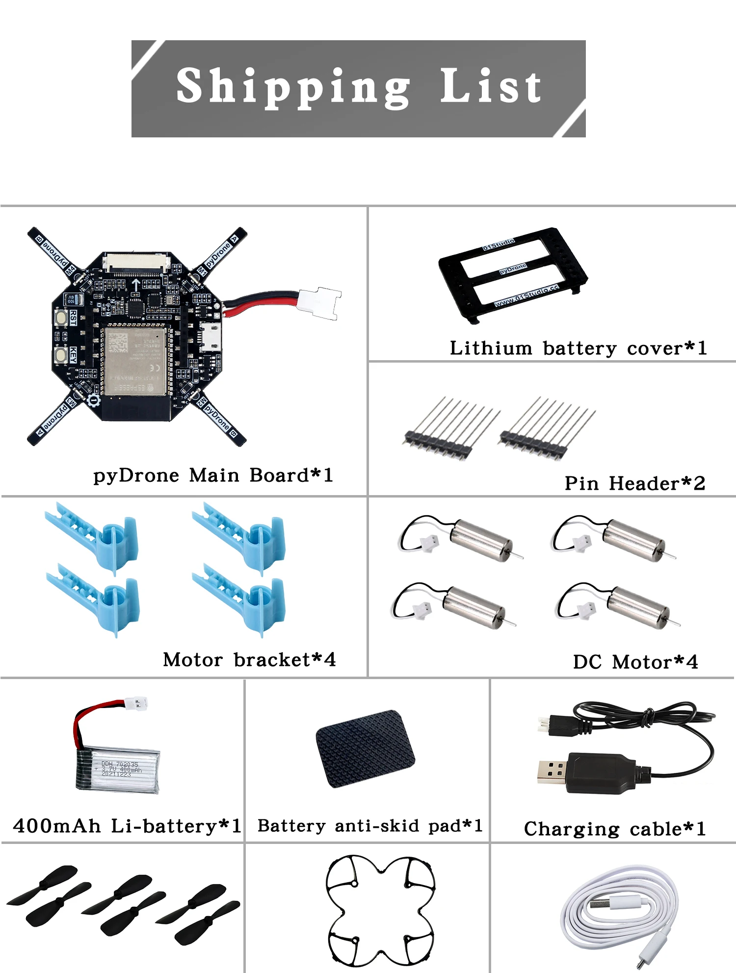 01Studio pyDrone Espressif ESP32-S3 Python