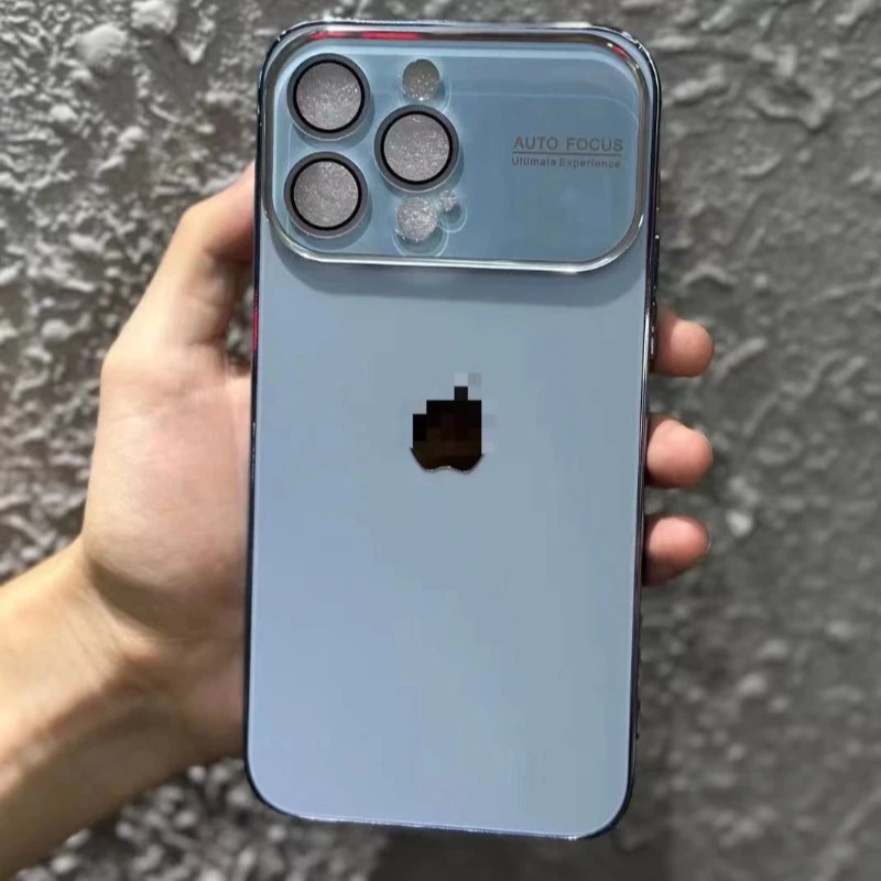 เคสไอโฟน Suitable for IPhone 14/15/16 Promax Phone Case Electroplating Original Machine Feel Full Package Shell Case Large Window Frosted 3