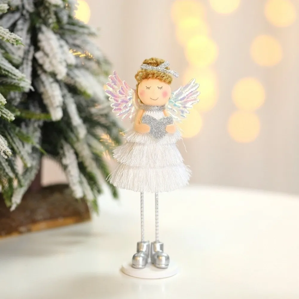 Christmas Angel Girl Figurine Wooden Decorative Ornament