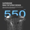 2024 Hot Sale Black Multifunction Bathroom Waterfall Rainfall Shower Panel Column Sprinkler Massage Set System Stainless steel 4